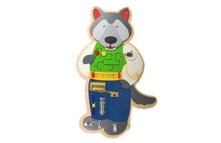 Бизиборд "Волчок-серый бочок"