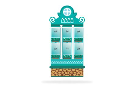 Домик-стенд бирюзовый