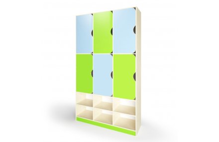 Шкаф двухярусный 6 местный с обувницей