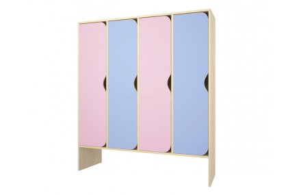 Шкаф детский для одежды с банкеткой 4 секции