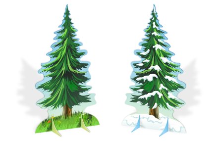 Двусторонняя декорация "Ель. Лето-Зима" 