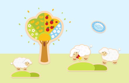 Комплект декораций "Овечки на лугу"