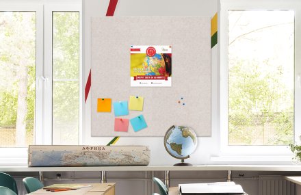 Стенд из эко-войлока 120х120 см. Лен