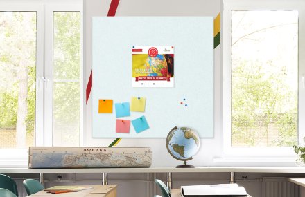 Стенд из эко-войлока 120х120 см. Белый