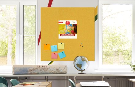 Стенд из эко-войлока 120х120 см. Желтый