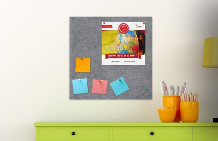 Стенд из эко-войлока 60х60 см. Серый