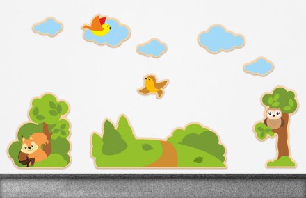 Комплект декораций "У лесной дороги"