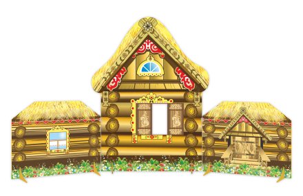Двусторонний игровой мебельный элемент "Теремок" внутри-снаружи