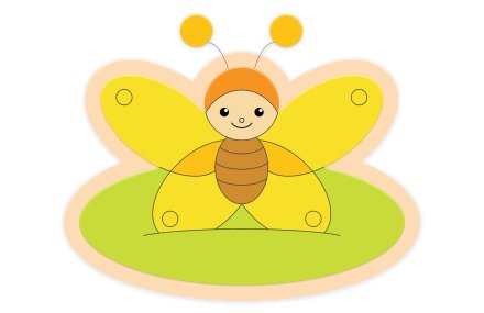 Декорация из пластика "Бабочка" 40х28 см