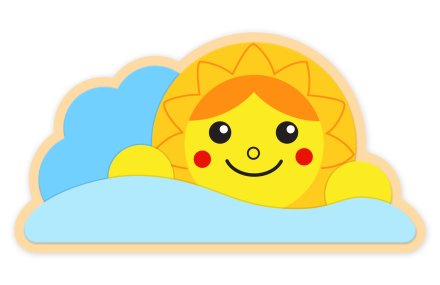 Декорация из пластика "Веселое Солнышко" 78х42 см