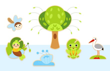 Комплект декораций из пластика "На пруду"