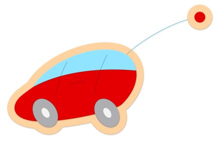 Декорация из пластика "Игрушечная машинка" 37х25 см