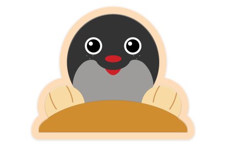 Декорация из пластика "Крот" 30х25 см