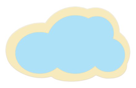 Декорация из пластика "Тучка" голубая 58х34 см