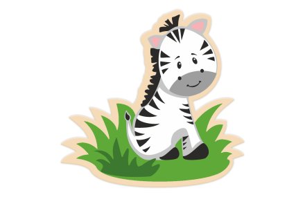 Декорация из пластика "Зебренок" 60х59 см