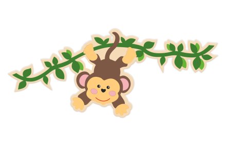 Декорация из пластика "Обезьянка" 120х74 см