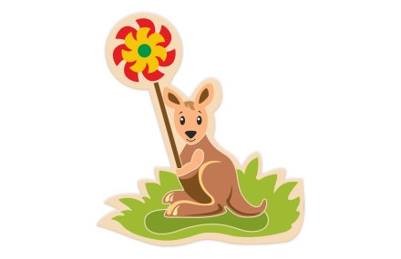 Декорация из пластика "Кенгуренок" 82х91 см