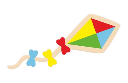 Декорация из пластика "Воздушный змей" 120х40 см