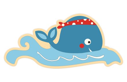 Декорация из пластика "Китенок" 94х46 см