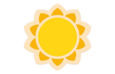 Декорация из пластика "Солнышко" 45х45 см