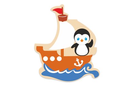 Декорация из пластика "Пингвин-капитан" 120х80 см