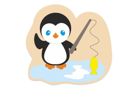 Декорация из пластика “Пингвиненок” 65х60 см