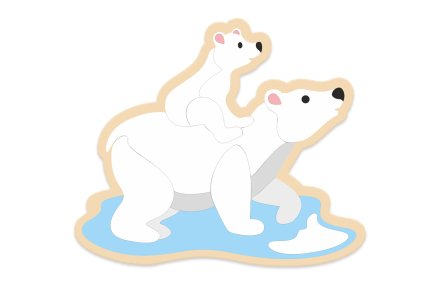 Декорация из пластика "Мишки" 95х86 см