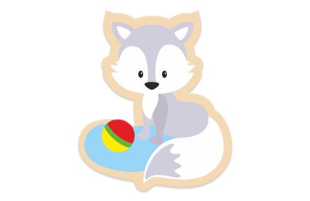 Декорация из пластика "Песец" 67х80 см