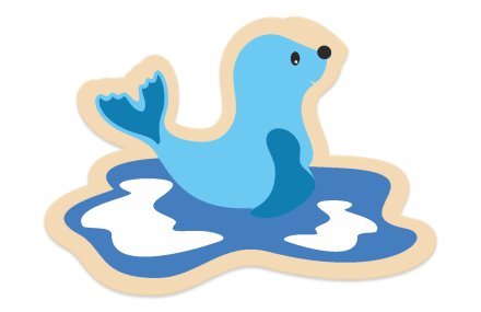 Декорация из пластика "Морской котик" 73х52 см