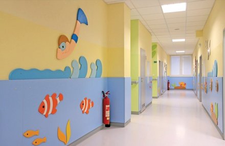 Настенная МДФ панель голубая 50х100 см