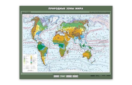 Карта учебная. Природные зоны мира