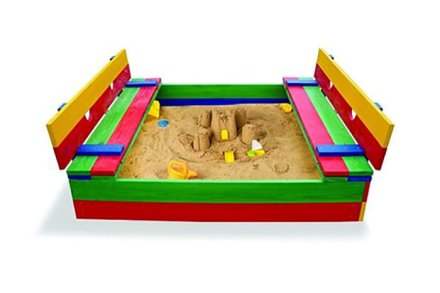 Песочница цветная с лавочками 11