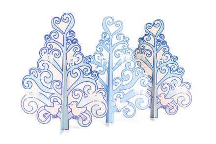 Комплект ажурных ледяных елей