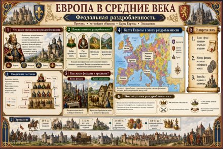 Учебный стенд для школы «Европа в Средние века. Феодальная раздробленность»