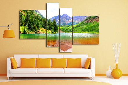 Модульная картина "Необычное озеро"