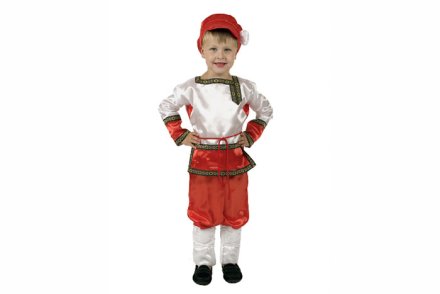 Народный костюм на мальчика с красными штанами