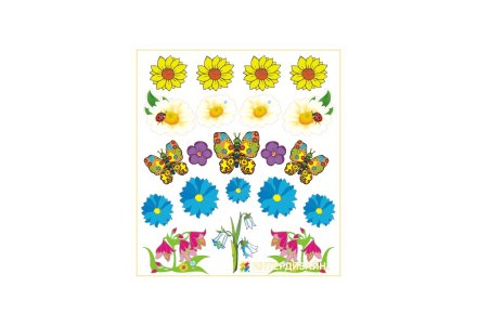 Комплект интерьерных наклеек "Цветочки"