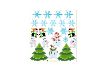 Комплект интерьерных наклеек "Зима"