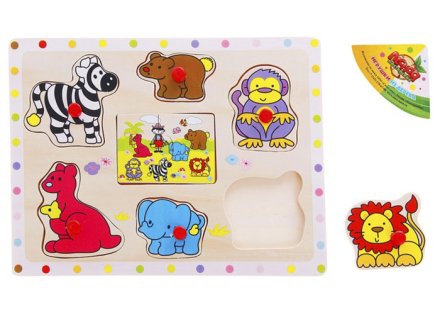 Рамка - вкладыш + пазл в рамке с горохом "Зоопарк" (2 шт.)