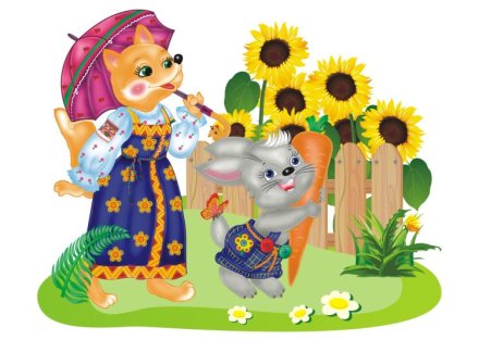 Декоративный элемент "Лисичка и зайчик"