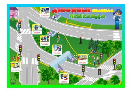 Магнитно-маркерная доска "Дорожные правила пешехода" с комплектом тематических магнитов