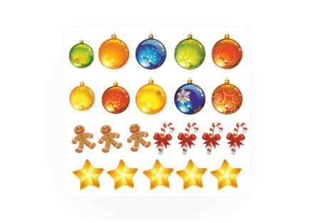 Набор наклеек "Новогодние игрушки"