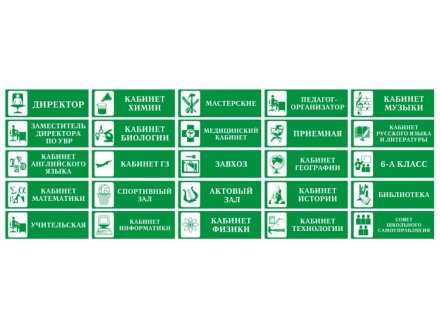 Комплект табличек 