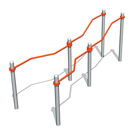 Брусья двойные разноуровневые с подъемом для коляски ВА085Z