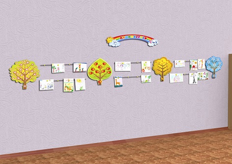 Композиция для создания выставки рисунков "Времена года" 9888