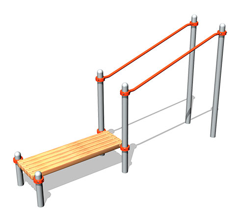 Брусья в подъем со скамьей (для колясочников) ВА086Z