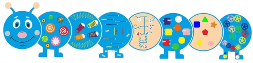 Развивающая настенная панель «Яркая гусеничка» (8 модулей) 202658328