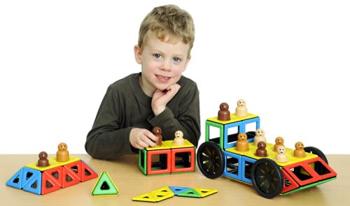 Набор Полидрон Магнитный "Конструируем транспорт" с дополнительным комплектом колес Расширенный 50-1095/65