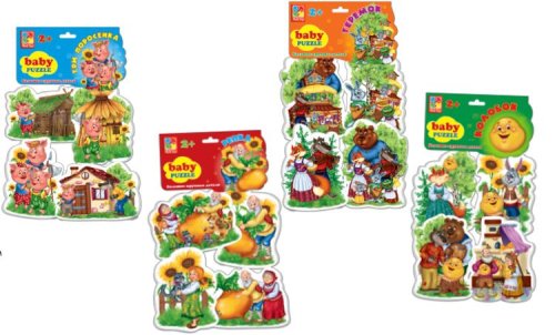 Мягкие пазлы для детей 2-3 лет по мотивам народных сказок 9653