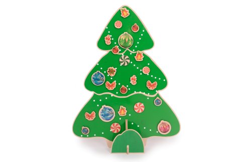 Ель зеленая двусторонняя со съемными украшениями 37442